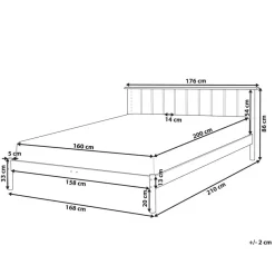 Beliani BARRET II - Tweepersoonsbed - Lichtbruin - 160 x 200 cm - Dennenhout Best