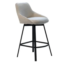 Giga Meubel Barstoel Stof Beige - Zithoogte 65cm - 50x49x89cm - Roos - Set van 2 Sale