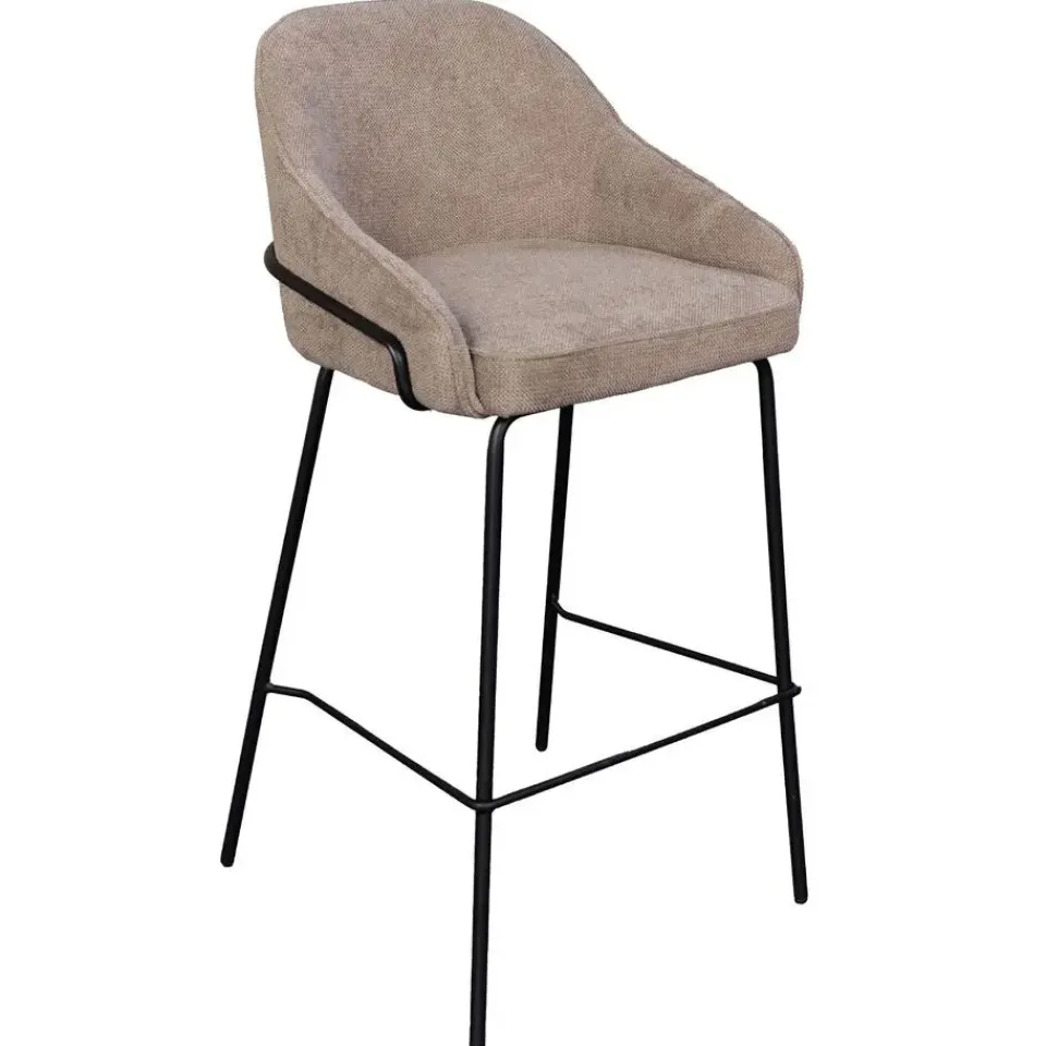 Giga Meubel Barstoel Taupe - Zithoogte 65cm - Scandinavisch - Stoel Maxime - Set van 2 Online