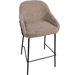 Giga Meubel Barstoel Taupe - Zithoogte 65cm - Scandinavisch - Stoel Maxime - Set van 2 Online
