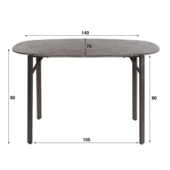 Giga Living Bartafel Keramieklook - 140x75x92cm - Deens Ovaal Outlet