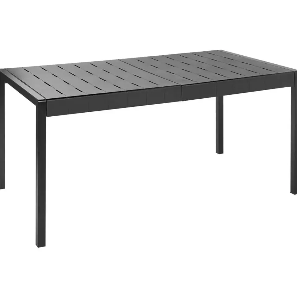 Beliani BARTICA - Tuintafel - zwart - 154 x 84 cm - Synthetisch materiaal Outlet