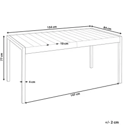 Beliani BARTICA - Tuintafel - zwart - 154 x 84 cm - Synthetisch materiaal Outlet