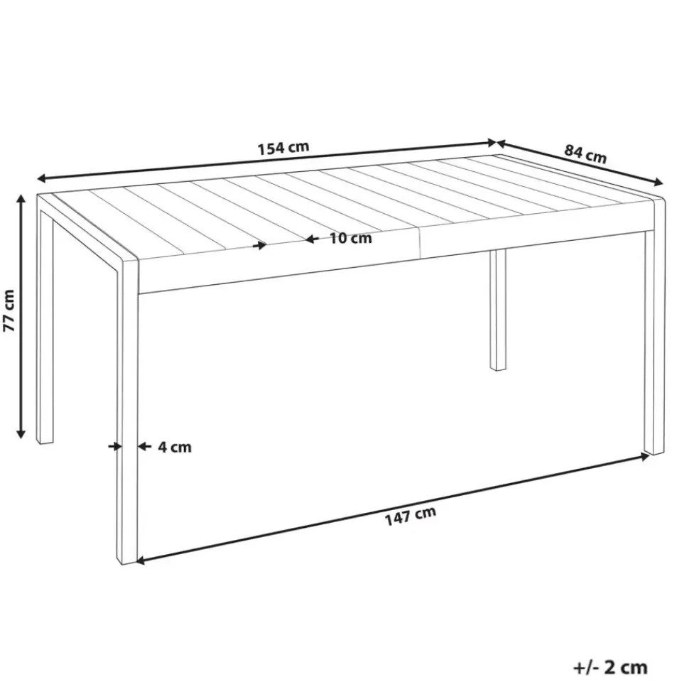 Beliani BARTICA - Tuintafel - zwart - 154 x 84 cm - Synthetisch materiaal Outlet