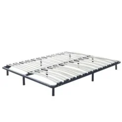 Beliani BASIC - Vrijstaande lattenbodem - Zwart - 160 x 200 cm - Staal Online