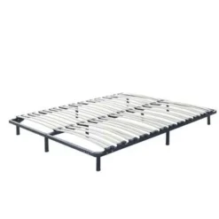 Beliani BASIC - Vrijstaande lattenbodem - Zwart - 160 x 200 cm - Staal Online