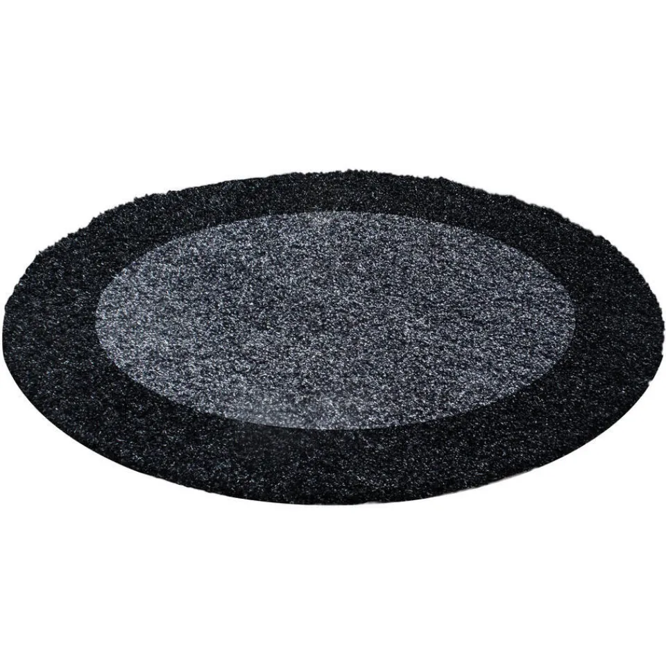 Muratap Basic Rond Shaggy Kader vloerkleed Antraciet / Grijs Hoogpolig - 200 CM ROND Hot