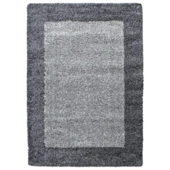 Muratap Basic Shaggy Kader vloerkleed Grijs Hoogpolig - 200x290 CM Online