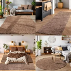 Muratap Basic Shaggy vloerkleed Caramel Hoogpolig - 140x200 CM