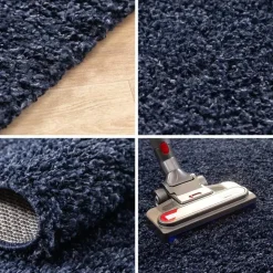 Muratap Basic Shaggy vloerkleed Donker Blauw Hoogpolig - 160x230 CM Best