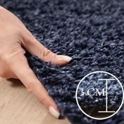Muratap Basic Shaggy vloerkleed Donker Blauw Hoogpolig - 160x230 CM Best