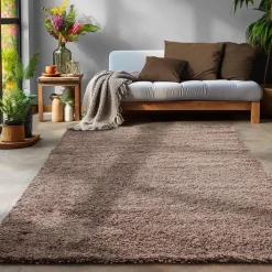 Muratap Basic Shaggy vloerkleed Taupe Hoogpolig - 160x230 CM Sale