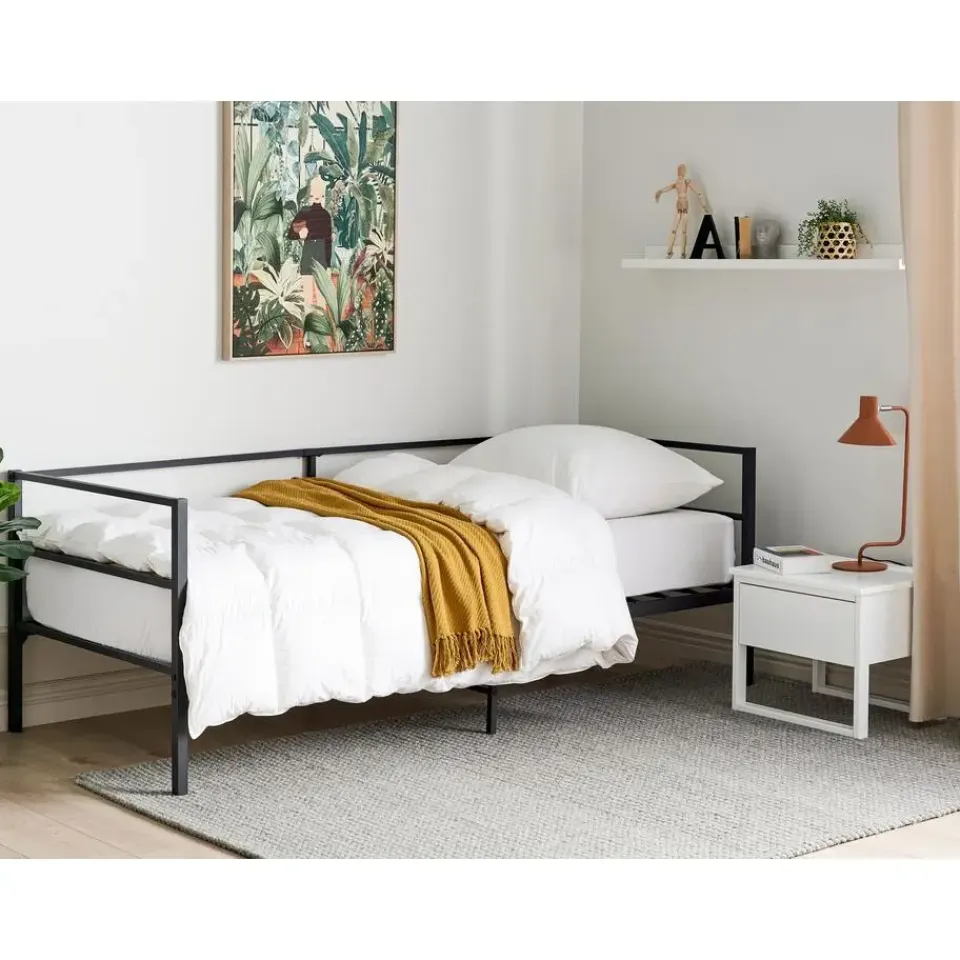 Beliani BATTUT - Eenpersoonsbed - Zwart - 90 x 200 cm - Metaal Outlet