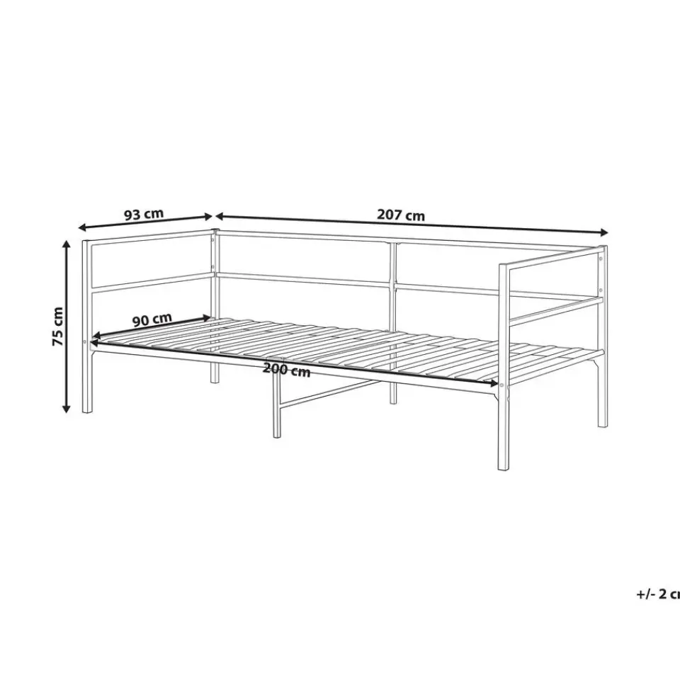 Beliani BATTUT - Eenpersoonsbed - Zwart - 90 x 200 cm - Metaal Outlet