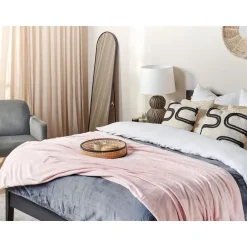 Beliani BAYBURT - Deken - Roze - 200 x 220 cm - Polyester Online