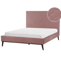 Beliani BAYONNE - Tweepersoonsbed - Roze - 140 x 200 cm - Fluweel New