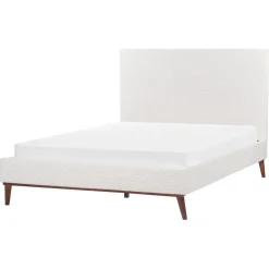 Beliani BAYONNE - Tweepersoonsbed - Wit - 140 x 200 cm - Fluweel New