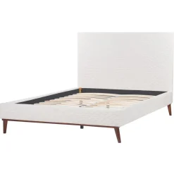 Beliani BAYONNE - Tweepersoonsbed - Wit - 140 x 200 cm - Fluweel New