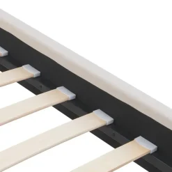 Beliani BAYONNE - Tweepersoonsbed - Wit - 140 x 200 cm - Fluweel New