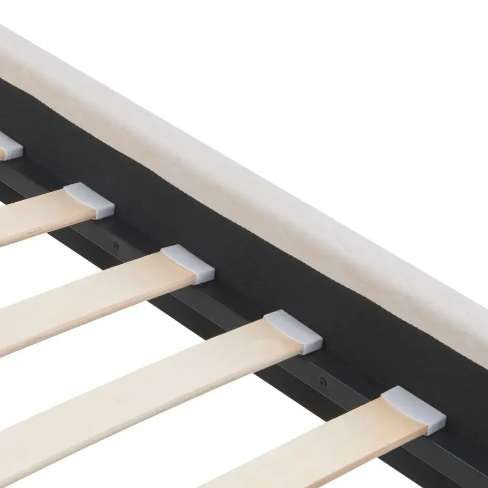 Beliani BAYONNE - Tweepersoonsbed - Wit - 140 x 200 cm - Fluweel New