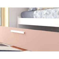 Trasman Bed met bedbrug en bedlade Lev-roze/wit Outlet