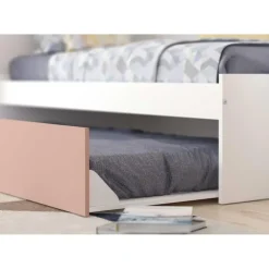 Trasman Bed met bedbrug en bedlade Lev-roze/wit Outlet