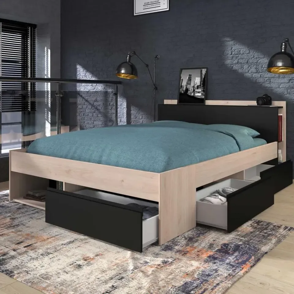 Parisot Bed Most 160x200cm - eik/zwart Sale