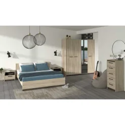 CBA Bed Waylon 160 x 200 cm-Kronberg eik/Waterford eik Hot