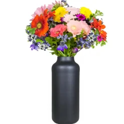Bela Arte Bloemenvaas Milan - mat zwart - D15 x H35 cm - melkbus vaas New