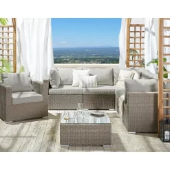 Beliani Loungeset CONTARE - Grijs - 6-delig Outlet