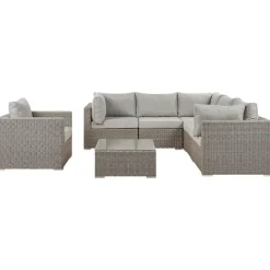 Beliani Loungeset CONTARE - Grijs - 6-delig Outlet