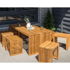 Beliani BELLANO - Tuinset 6-zits - Lichthout - Acaciahout Clearance