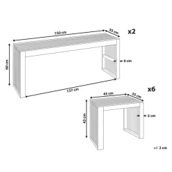 Beliani BELLANO - Tuinset 6-zits - Lichthout - Acaciahout Clearance