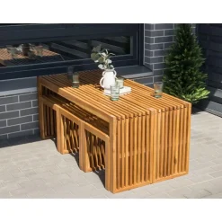 Beliani BELLANO - Tuinset 6-zits - Lichthout - Acaciahout Clearance