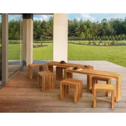 Beliani BELLANO - Tuinset 6-zits - Lichthout - Acaciahout Clearance