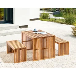 Beliani BELLANO - Tuinset 4-zits - Lichthout - Acaciahout Best