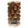 Bellatio Decorations Kerstballen - 37x st - camel bruin - 6 cm Best