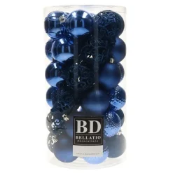 Bellatio Decorations kerstballen - 37x - fuchsia - 6 cm New