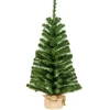 Bellatio Decorations Kunst kerstboom - groen - H90 cm - jute zak Hot