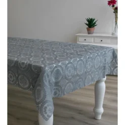 Bellatio Design Tafelzeil - grijs - patroon - 140 x 220 cm Clearance