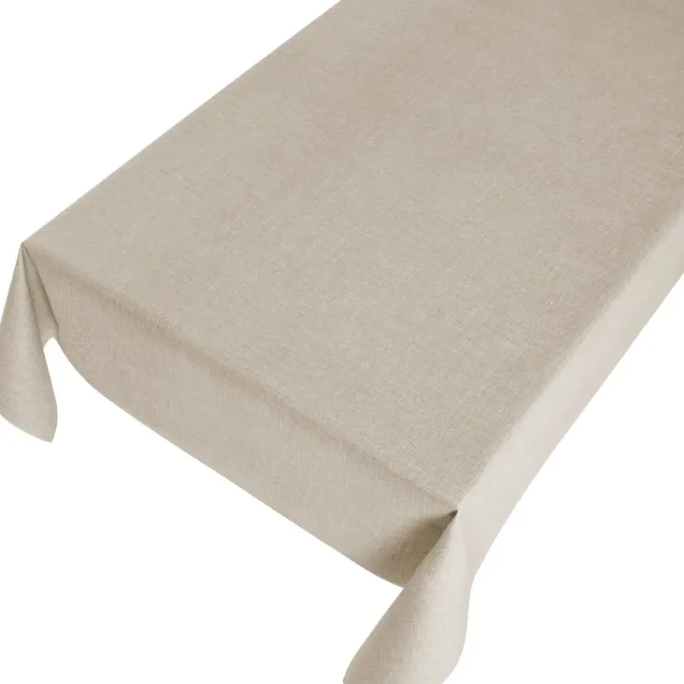 Bellatio Design Tafelzeil - taupe - linnen look - 140 x 245 cm Online