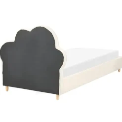 Beliani BELLEVUE - Eenpersoonsbed - Lichtbeige - 90 x 200 cm - Fluweel Online