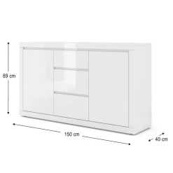Homlando BELLO BIANCO III dressoir 150 cm wit mat / glanzend Hot