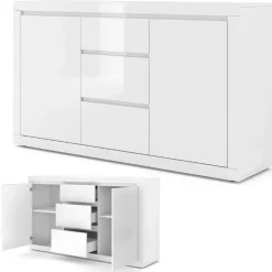 Homlando BELLO BIANCO III dressoir 150 cm wit mat / glanzend Hot