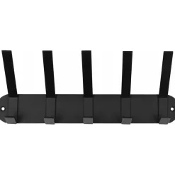 Benson Kapstok - zwart - metaal - 5 haken - wandkapstok - 30 cm Discount