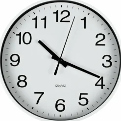 Benson Wandklok/muur klok - wit - kunststof - Dia 20 cm Best