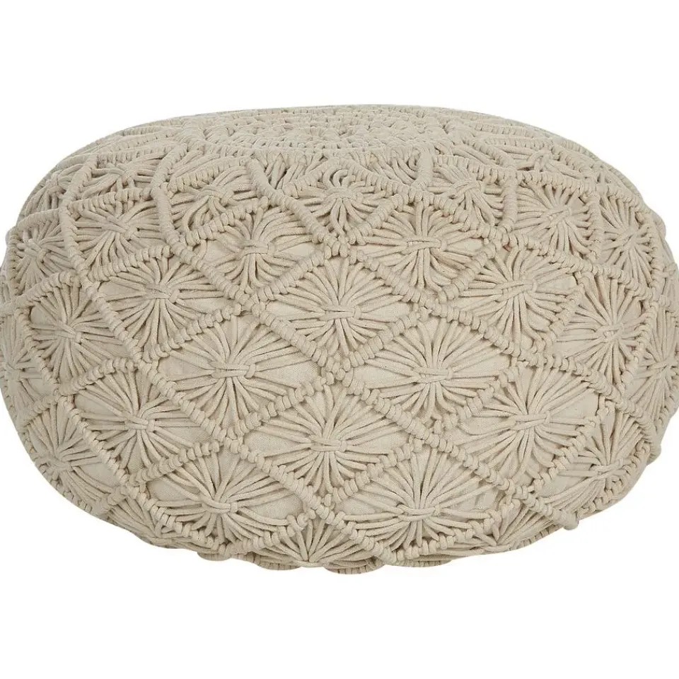 Beliani BERKANE - Poef - Beige - Katoen Discount