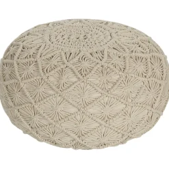 Beliani BERKANE - Poef - Beige - Katoen Discount