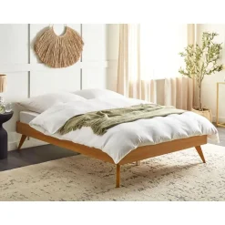 Beliani BERRIC - Tweepersoonsbed - Lichthout - 140 x 200 cm - MDF Sale