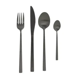 Leen Bakker Bestekset - zwart - 16-delig - RVS - 4-persoons Sale